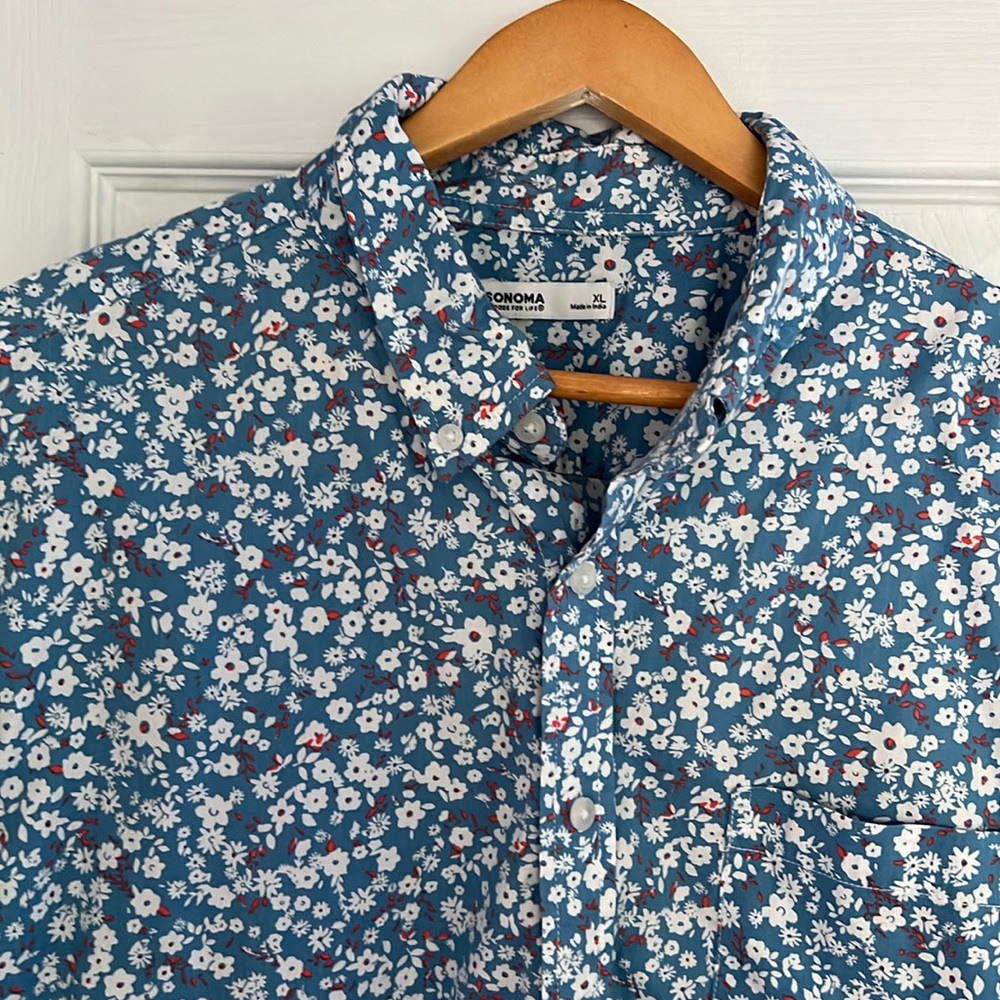Mens Sonoma short sleeved flower shirt XL